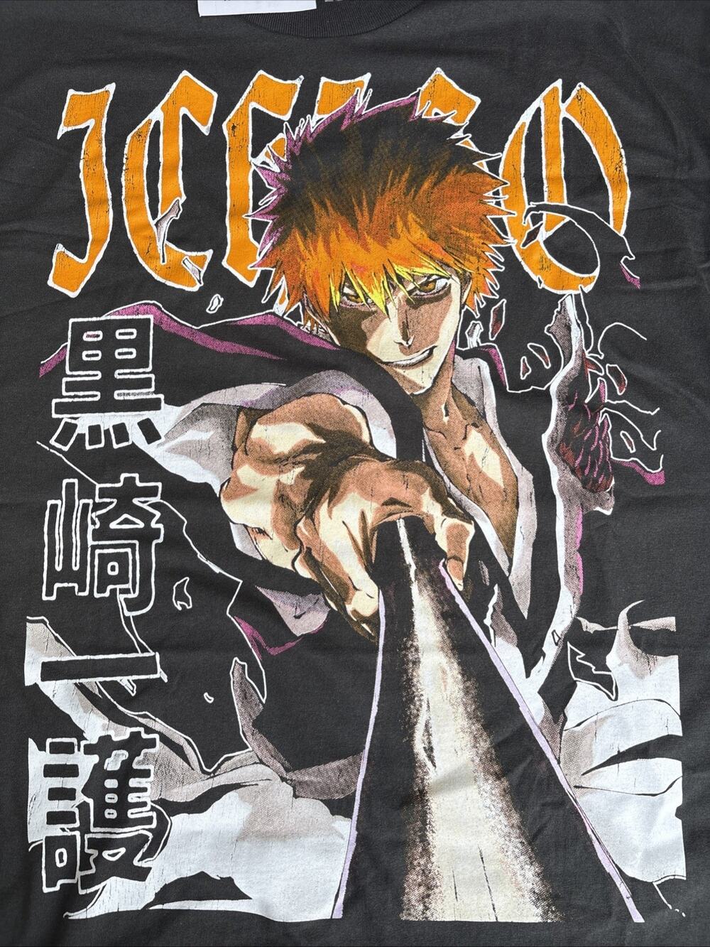 BLEACH Ichigo Kurosaki Portrait T-Shirt BoxLunch Exclusive Grey XL NWT Anime